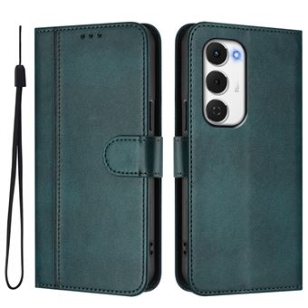 Capa FOXDOCK para Tecno Spark 40 Pro Plus 4G | Estilo Vintage | TPU com Textura de Pele Antiderrapante | Compartimentos para Cartões e Suporte | Verde escuro - 1