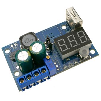 Fonte de Alimentação BeMatik DC-DC com Regulador de Tensão com Visor LCD e USB LM2596 DW-0384 - 1