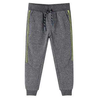 Calças de fato de treino para criança | vidaXL | cinzento mesclado 140 | 9 a 10 anos - 1