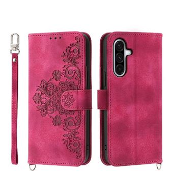 Capa ZURSANA para Samsung Galaxy A36 | Pele com Fecho de Encaixe para Colar + Cordão em Pele | Vermelho - 1