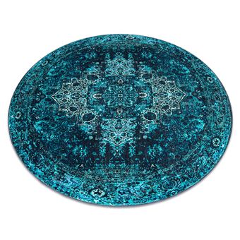 Tapete RugsX Antika Circulo Ancret Azure |  Ornamento Moderno |  Lavável | Azul Círculo 200 cm - 1
