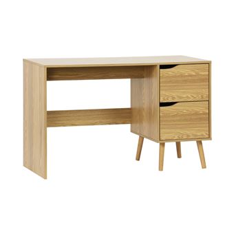 Secretária sweeek | 2 gavetas com efeito de nogueira | Efeito freixo - 1