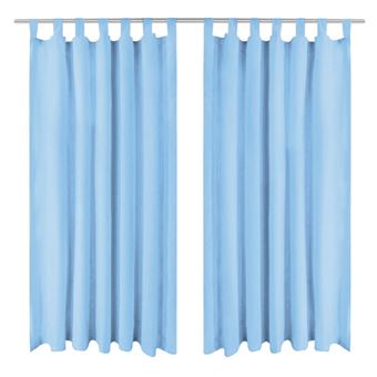 Cortinas vidaXL de cetim com presilhas 2 pcs 140x225 cm turquesa - 1