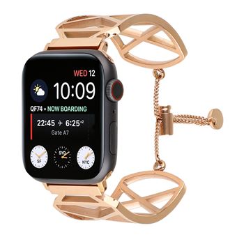 Bracelete de Aço Inoxidável HSMY Ajustável para Apple Watch Series 6/ SE/ 5/ 4 | 40 mm - Dourado Rosa - 1