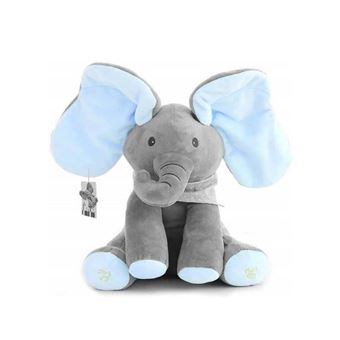 Peluche Elefante Interativo SZSMART DX01 | Canta e Reproduz Música e Abana as Orelhas | Azul - 1
