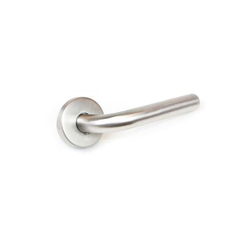Maçanetas Emuca para Portas Interiores | com Roseta D.53 mm | Forma de L | Aço Inoxidável | Níquel Satinado. - 1