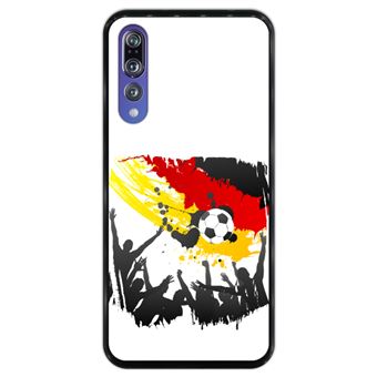 Capa Hapdey para Huawei P20 Pro - P20 Plus Design Bandeira de Alemanha em Silicone Flexível e TPU Preto