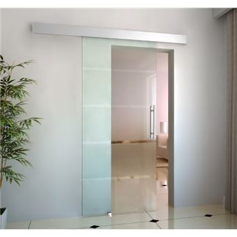Portas de Correr HOMCOM de Vidro com 4 Listas-Instalação sem Obras-Medidas 205x102,5 cm - 1