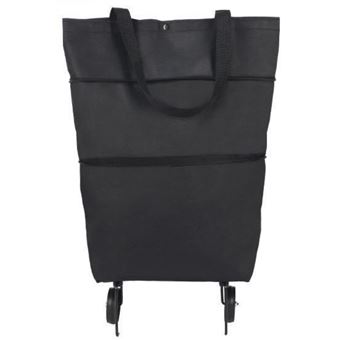 Carrinho de compras CO-Phénix dobrável com rodas para casa, supermercado | Preto - 1