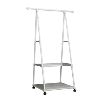 Cabide Móvel Klack com Rodas e 2 Prateleiras - 1