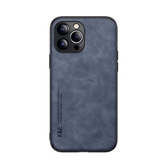Capa de Couro Magnética QT333 V-REEL para iPhone 16 Pro Max - Azul - 1