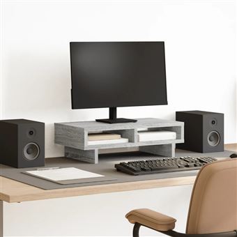 Suporte para monitor vidaXL | 50x27x15cm | derivados de madeira cinzento sonoma - 1