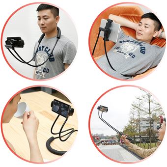 Suporte Baseus para Smartphone/ Tablet 4 a 10''/ Portátil | Secretária Haste Modelar Rotativa - Preto - 1