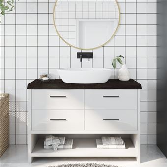 Bancada para WC vidaXL | 120x40x(2-6)cm | madeira tratada maciça castanho - 1