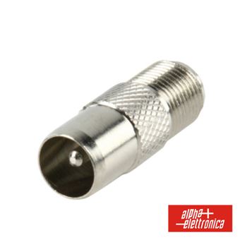 Ficha Adaptadora Alpha-Elettronica F Fêmea / Coaxial 9.5Mm Macho - 1