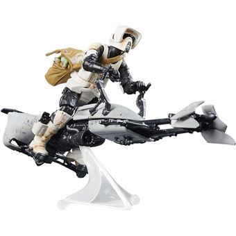 Conjunto Figura Hasbros Speeder Bike Scout Trooper e Grogu The Mandalorian Star Wars | 9,5 cm - 1