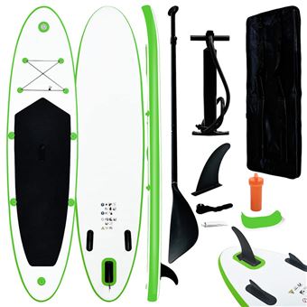 Conjunto Prancha de Paddle SUP Insuflável vidaXL verde e branco - 1
