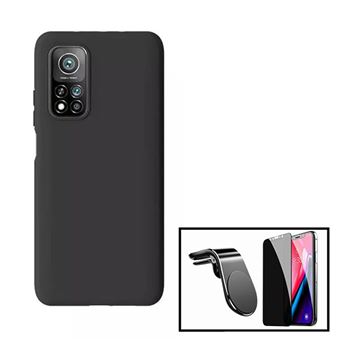 Kit Phonecare | Película de Vidro 5D Anti-Spy + Capa Silicone Líquido + Suporte Magnético L Safe Driving para Carro para Xiaomi Mi 10T 5G - 1
