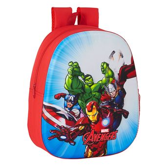 Mochila Safta Avengers 3D 2022 | 33X27X10cm | 642160890 - Vermelho - 1