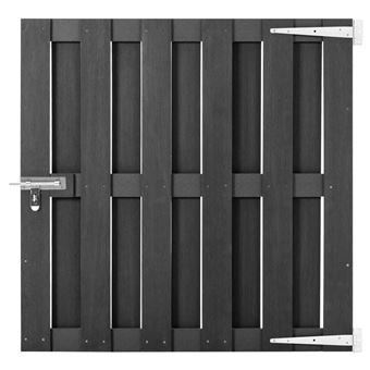 Portão de Jardim vidaXL 100x100 cm WPC cinzento - 1