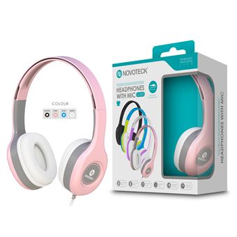 Auscultadores com Micro NOVOTECK EJ-003 | 120 cm | Jack 3.50 mm - Cor de Rosa - 1
