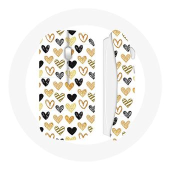 Rato Wireless Maniacase Fundo Abst de Textura Corações Preto Amarelo E Cinza - 1