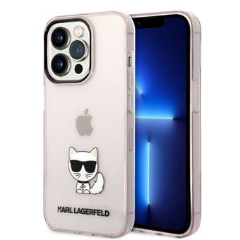 Capa Karl Lagerfeld Clear Pink Choupette TPU Back Cover para iPhone 14 Pro - 1
