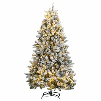 Árvore Natal artificial articulada vidaXL com 300 luzes LED + bolas 270cm - 1