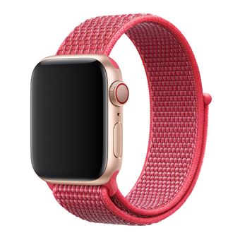 Pulseira de nylon de Substituição WISETONY para Apple Watch Series 4 40mm/Series 3/2/1 38mm Vermelho e Branco - 1