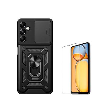 Kit Vidro Temperado ClearGlass + Capa Magnetic Military Defender Slide Window Anti-Impacto Phonecare para Samsung Galaxy A15 - Preto - 1