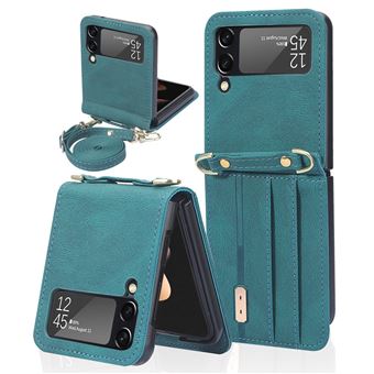 Capa magunivers e TPU + PU com titular de cartão e cordão verde para Samsung Galaxy Z Flip3 5G - 1