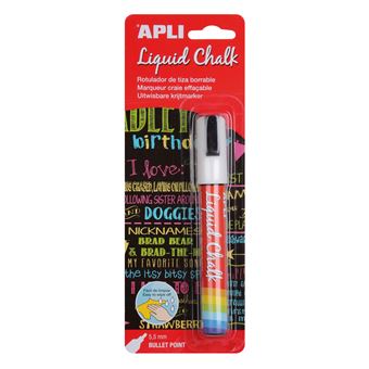 Marcador Giz Liquido Apli 13954 Branco 5,5mm Blister - 1