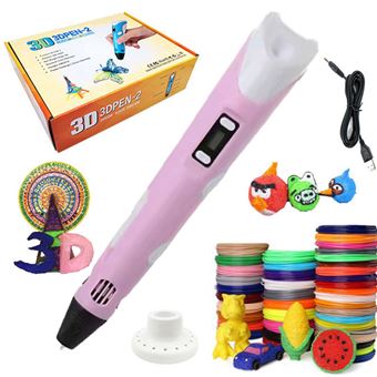 Caneta Inteligente 3D Imeb Cabo USB + 5M x 20 Cores PLA/ABS -rosa - 1