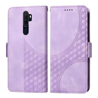 Capa FLOODKING para OPPO A5 2020 | Design Acolchoado | Couro PU Premium | Roxo - 1