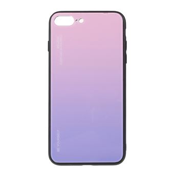 Capa TPU vidro de cor gradiente rosa roxo para Apple iPhone 8 Plus/7 Plus