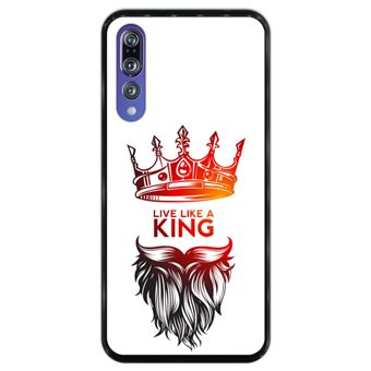 Capa Hapdey para Huawei P20 Pro - P20 Plus Design Viva como um Rei em Silicone Flexível e TPU Preto