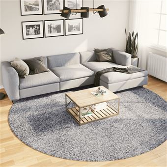 Tapete shaggy de pelo alto vidaXL Pamplona | Ø 280 cm | azul - 1