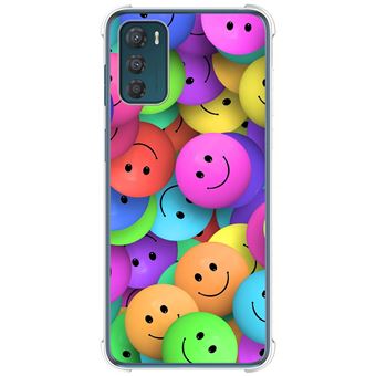 Capa Tumundosmartphone de silicone anti-choque para Motorola Moto G42 4G design Smile desenhos - 1