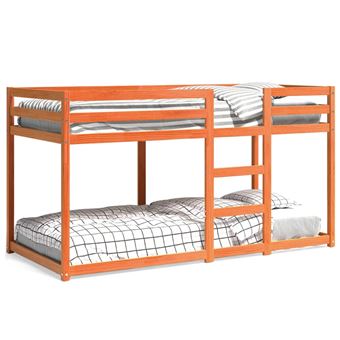 Beliche vidaXL | 90x200 cm | madeira de pinho maciça castanho cera - 1