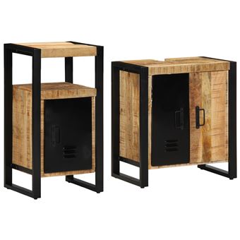 Conjunto de Móveis para WC vidaXL | 2 Peças | Madeira de manga rústica - 1