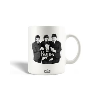 Caneca Maniacase The Beatles Grupo musical Cartaz preto e branco - 1