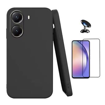Kit Película de Vidro Temperado Gorilasglass + Capa Proteção Silicone + Suporte Magnético Gift4Me para Xiaomi Poco X7 Pro | Preto - 1