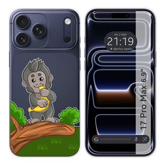 Capa Tumundosmartphone de Silicone Transparente para iPhone 17 Pro Max (6.9) | Desenhos de design de macaco - 1