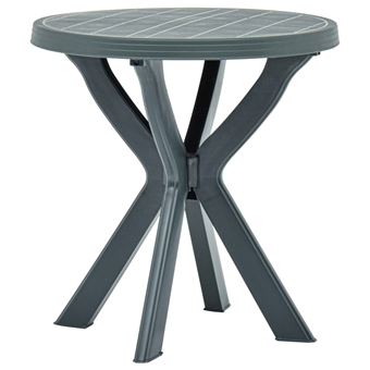 Mesa de Bistro vidaXL Ø70 cm plástico verde - 1