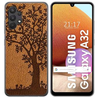 Capa Tumundosmartphone de Gel TPU para Samsung Galaxy A32 4G design couro 03 desenhos - 1