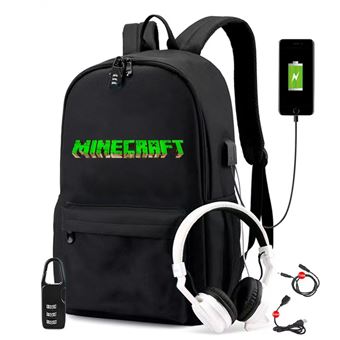 Mochila Escolar DreamWorks | Minecraft | 27 x 17 x 39 cm | Preto 2075 - 1