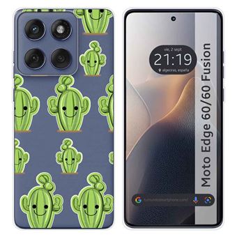 Capa de Silicone Transparente TUMUNDOSMARTPHONE para Motorola Edge 60 / 60 Fusion 5G | Estampa de cacto - 1
