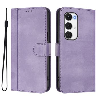Capa FOXDOCK para Tecno Spark 40 Pro Plus 4G | Estilo Vintage | TPU com Textura de Pele Antiderrapante | Compartimentos para Cartões e Suporte | Roxo - 1