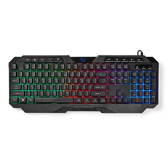 Teclado Gaming com Fios Nedis GKBD110BKUS | Idioma: Inglês US | Preto - 1