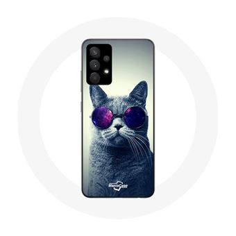 Capa Maniacase para Samsung Galaxy A13 5G Estilo de Óculos Roxo Gato - 1